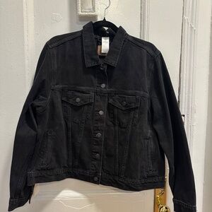 GAP Icon Denim Jacket (Black, XL)